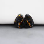 Kingman Black Buffalo Copper Composite Freeform Cabochon Pair 18x13x3mm 11.5ct - black stone with bright copper veins - Pedra Gems