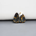 Kingman Black Buffalo Copper Composite Freeform Cabochon Pair 17x11x3mm 11ct - black stone with bright copper veins - Pedra Gems