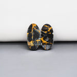 Kingman Black Buffalo Copper Composite Oval Cabochon Pair 20x10x3mm 14ct - black stone with bright copper veins - Pedra Gems