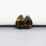 Kingman Black Buffalo Copper Composite Freeform Cabochon Pair 18x11x3mm 11ct - black stone with bright copper veins - Pedra Gems