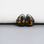 Kingman Black Buffalo Copper Composite Freeform Cabochon Pair 16x12x3mm 11.5ct - black stone with bright copper veins - Pedra Gems