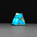 Kingman Ice Blue Dahlia Composite Trapezoid Cabochon Pair 18x10x3mm 10ct - icy blue and white stone with copper veining - Pedra Gems