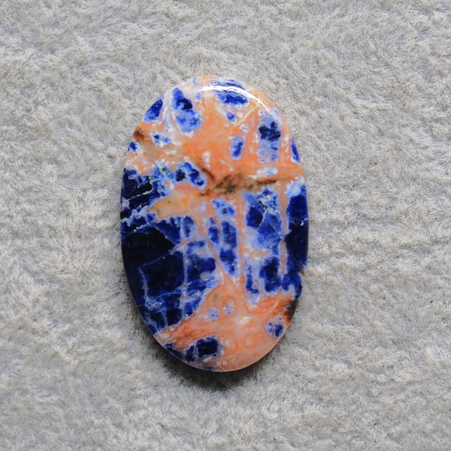 Natural Sodalite Oval Cabochon 32x21mm 21.5ct - Royal Blue with White Calcite Veining - Pedra Gems