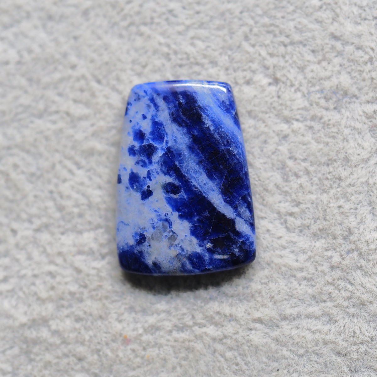 Natural Sodalite Cushion Cabochon 25x18mm 17.5ct - Royal Blue with White Calcite Veining - Pedra Gems