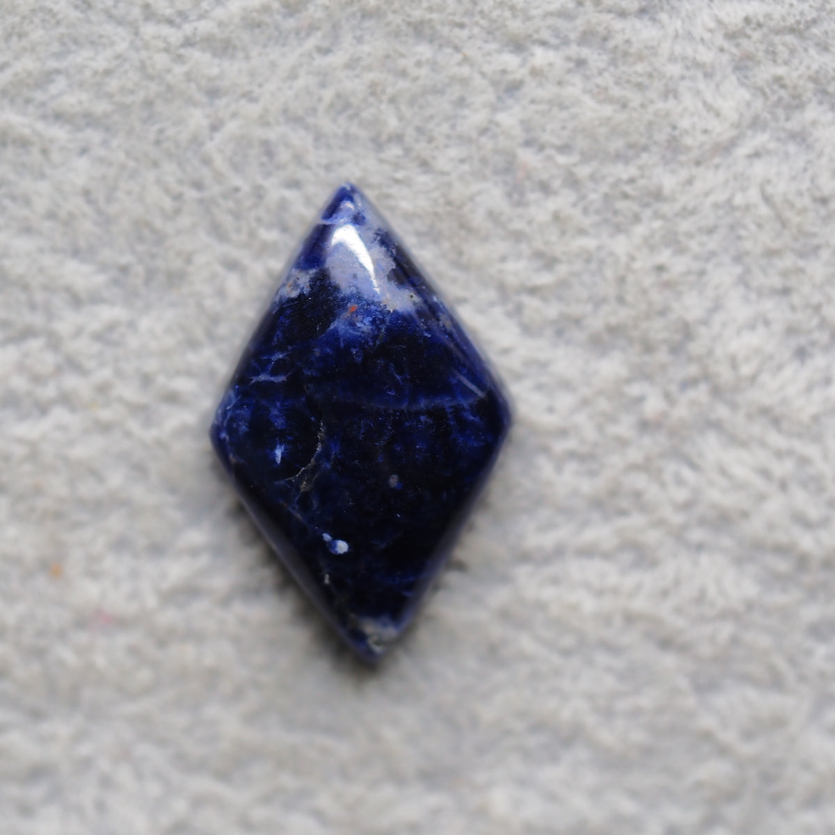 Natural Sodalite Diamond Cabochon 24x15mm 9.5ct - Royal Blue with White Calcite Veining - Pedra Gems