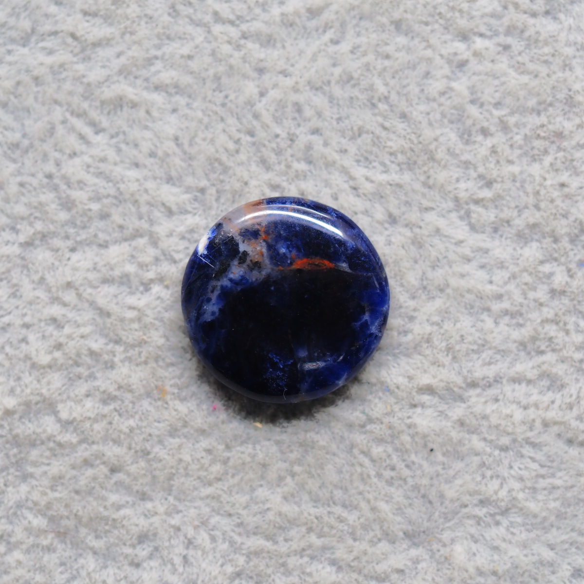 Natural Sodalite Round Cabochon 15x15mm 5ct - Royal Blue with White Calcite Veining - Pedra Gems