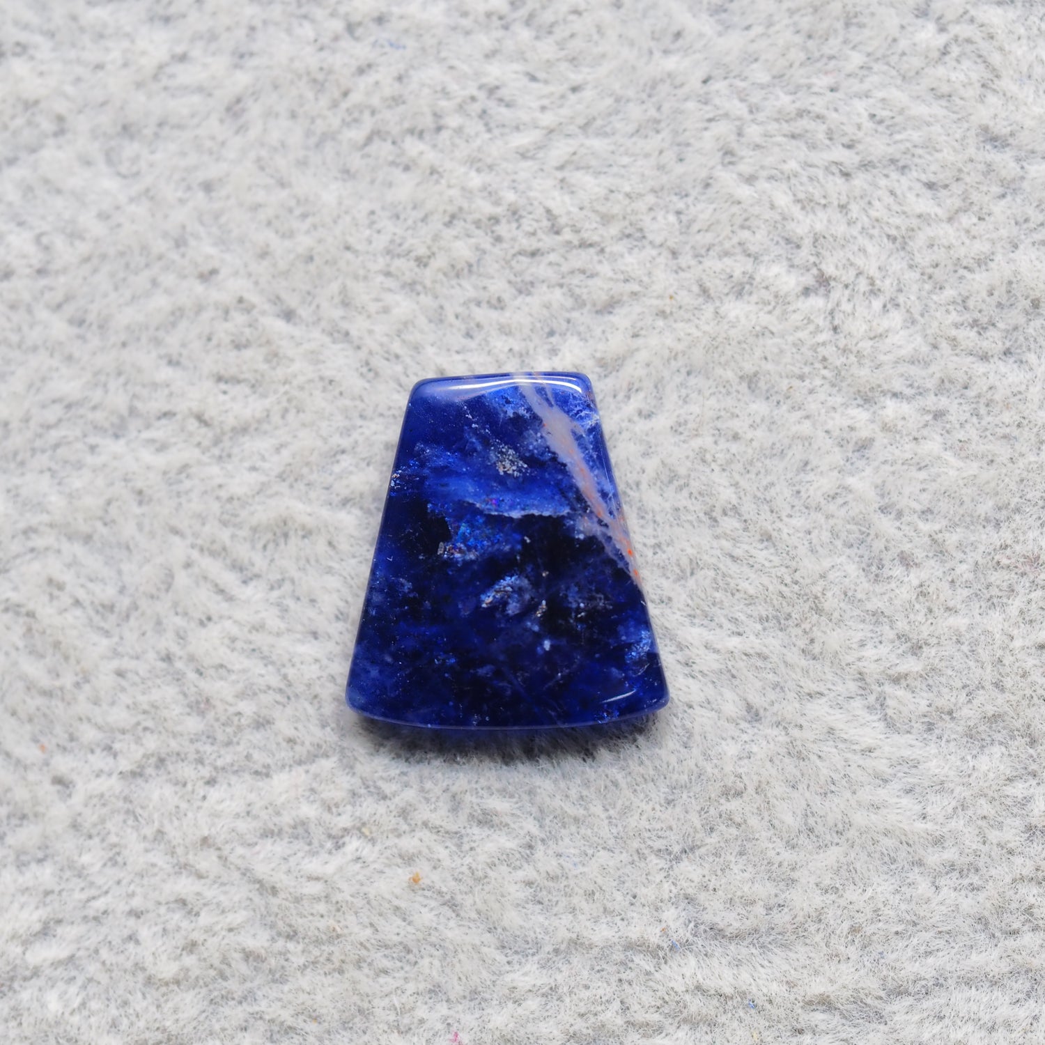 Natural Sodalite Trapezoid Cabochon 15x14mm 4ct - Royal Blue with White Calcite Veining - Pedra Gems