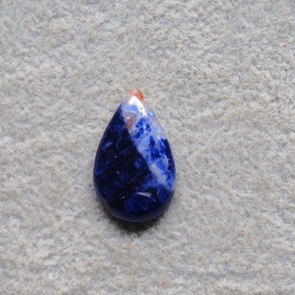 Natural Sodalite Pear Cabochon 21x13mm 7.5ct - Royal Blue with White Calcite Veining - Pedra Gems