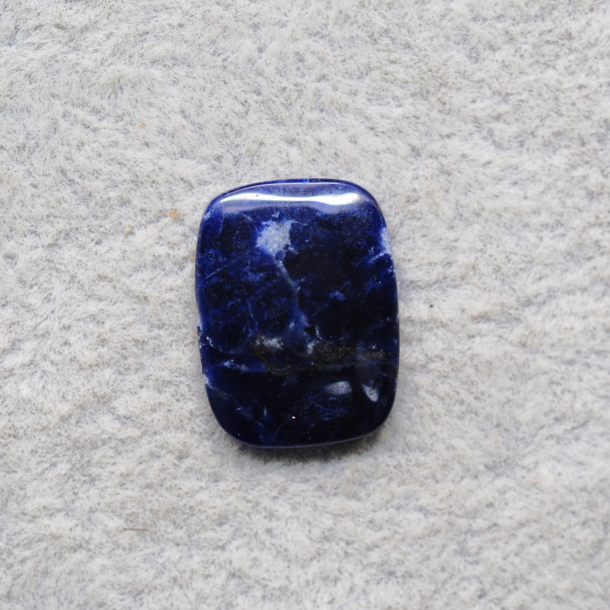 Natural Sodalite Cushion Cabochon 19x14mm 7ct - Royal Blue with White Calcite Veining - Pedra Gems