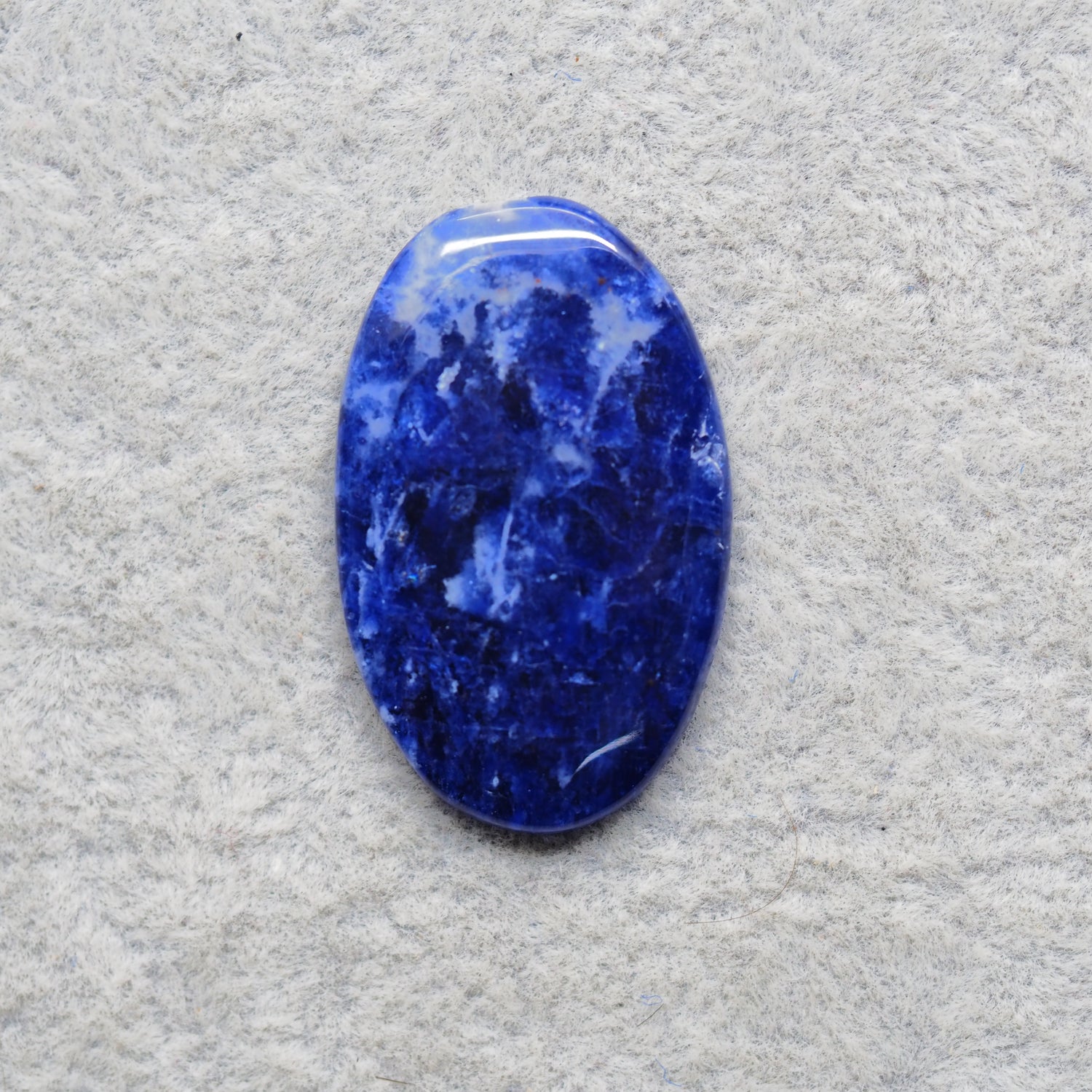 Natural Sodalite Oval Cabochon 38x20mm 18ct - Royal Blue with White Calcite Veining - Pedra Gems