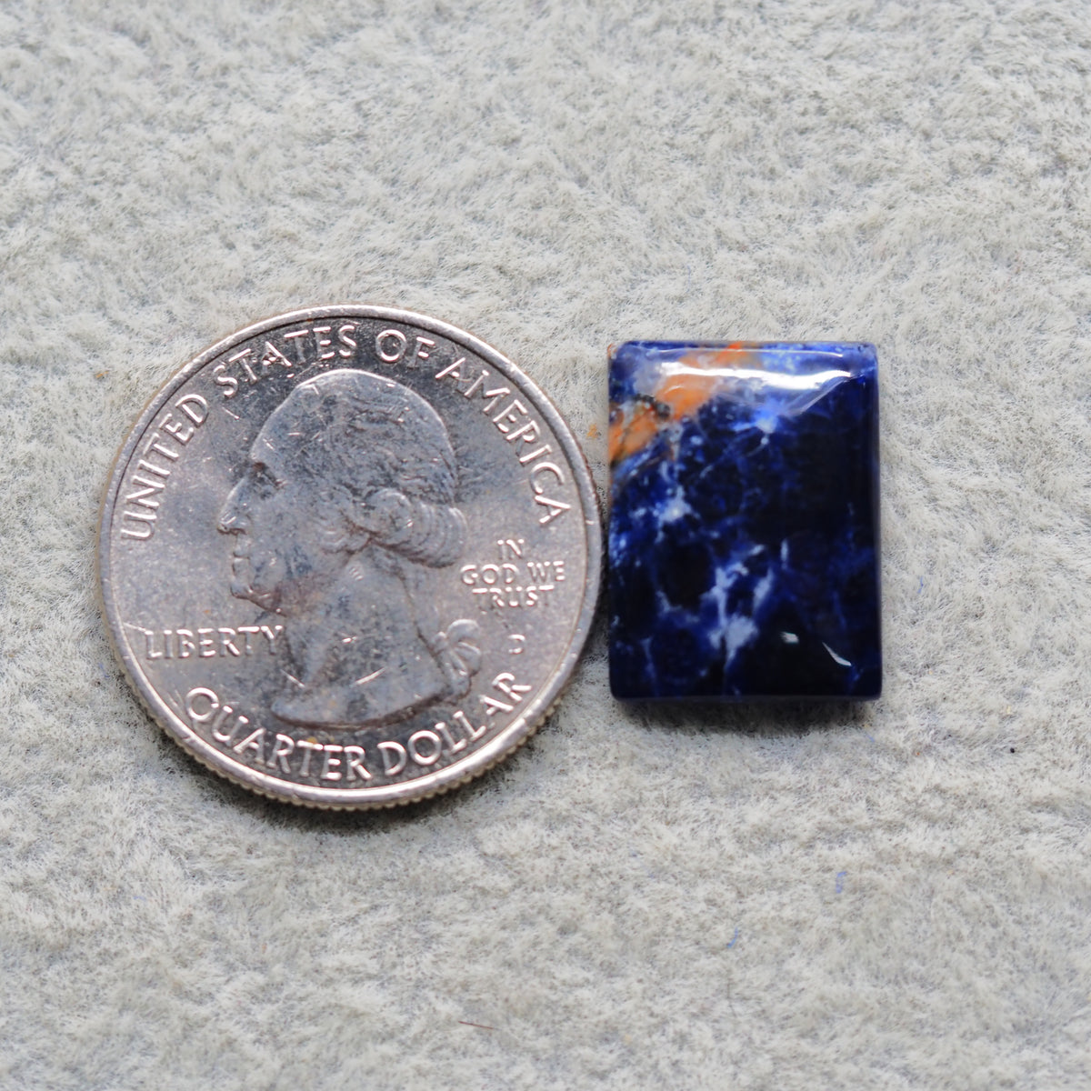 Natural Sodalite Cushion Cabochon 17x13mm 7ct - Royal Blue with White Calcite Veining - Pedra Gems