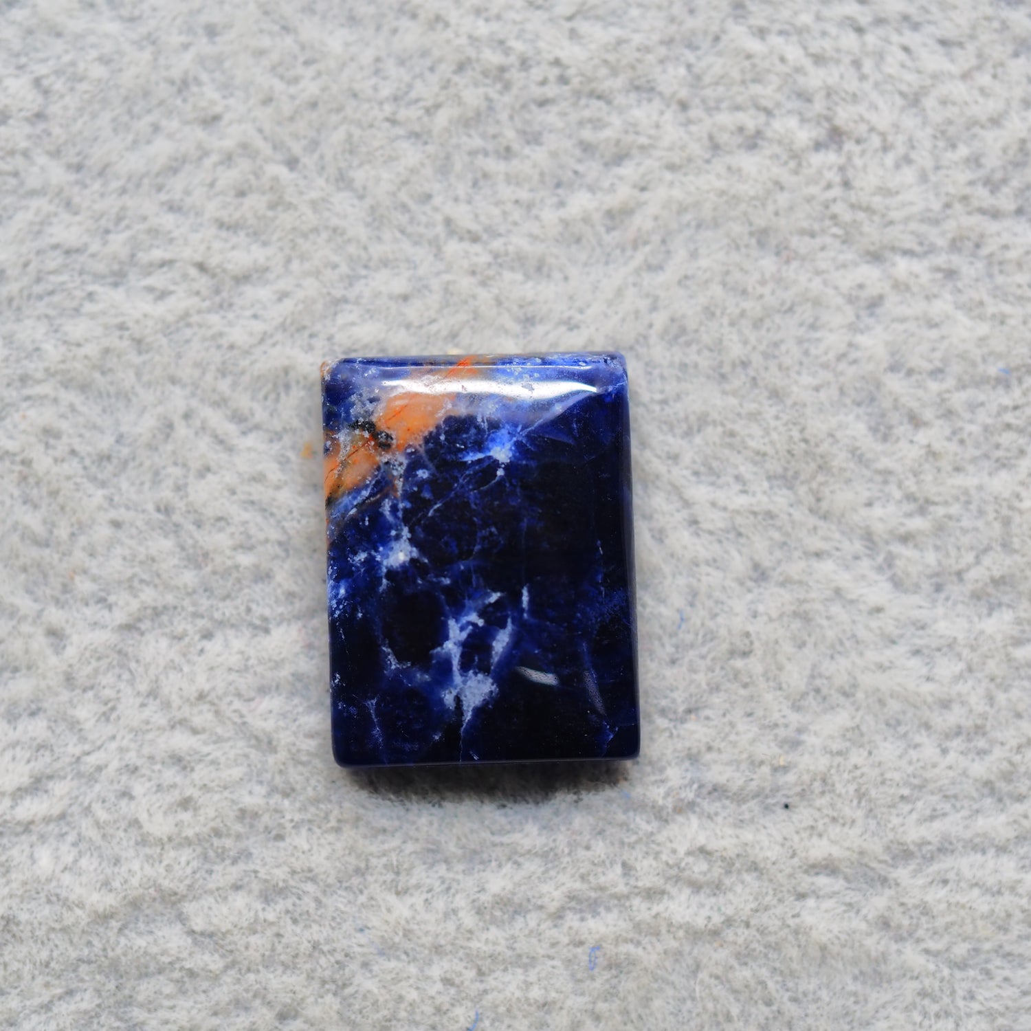 Natural Sodalite Cushion Cabochon 17x13mm 7ct - Royal Blue with White Calcite Veining - Pedra Gems