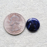 Natural Sodalite Round Cabochon 15x15mm 5ct - Royal Blue with White Calcite Veining - Pedra Gems