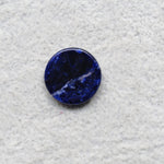 Natural Sodalite Round Cabochon 15x15mm 5ct - Royal Blue with White Calcite Veining - Pedra Gems