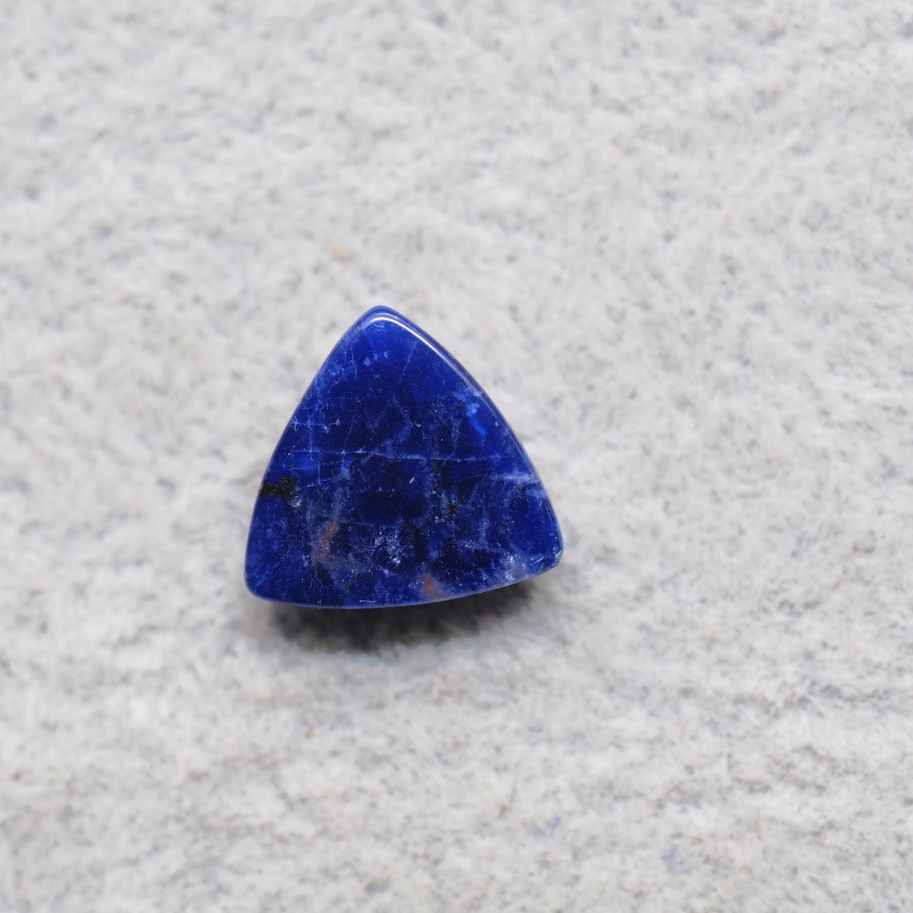 Natural Sodalite Trillion Cabochon 12x13mm 3.5ct - Royal Blue with White Calcite Veining - Pedra Gems