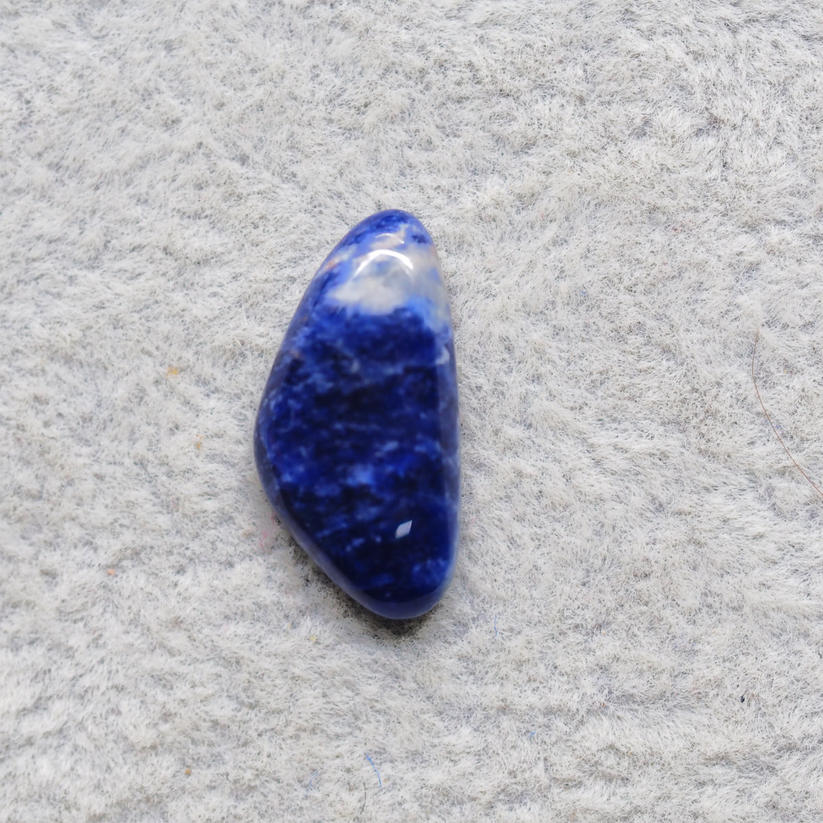 Natural Sodalite Freeform Cabochon 20x10mm 5.5ct - Royal Blue with White Calcite Veining - Pedra Gems