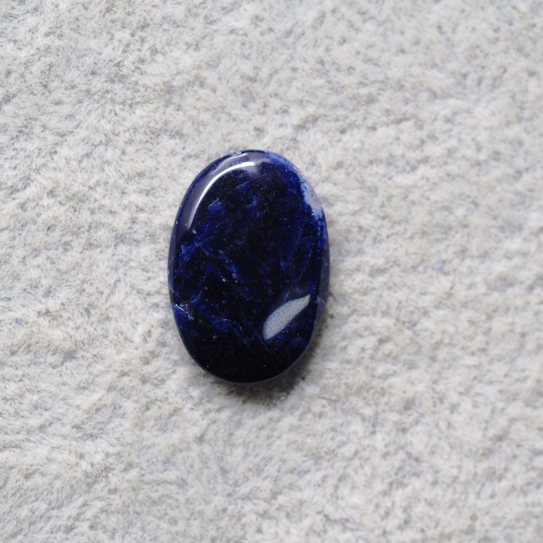 Natural Sodalite Oval Cabochon 18x12mm 5ct - Royal Blue with White Calcite Veining - Pedra Gems