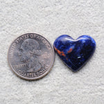 Natural Sodalite Heart Cabochon 19x22mm 11ct - Royal Blue with White Calcite Veining - Pedra Gems