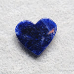 Natural Sodalite Heart Cabochon 19x22mm 11ct - Royal Blue with White Calcite Veining - Pedra Gems