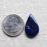 Natural Sodalite Pear Cabochon 25x16mm 10.5ct - Royal Blue with White Calcite Veining - Pedra Gems