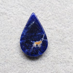 Natural Sodalite Pear Cabochon 25x16mm 10.5ct - Royal Blue with White Calcite Veining - Pedra Gems