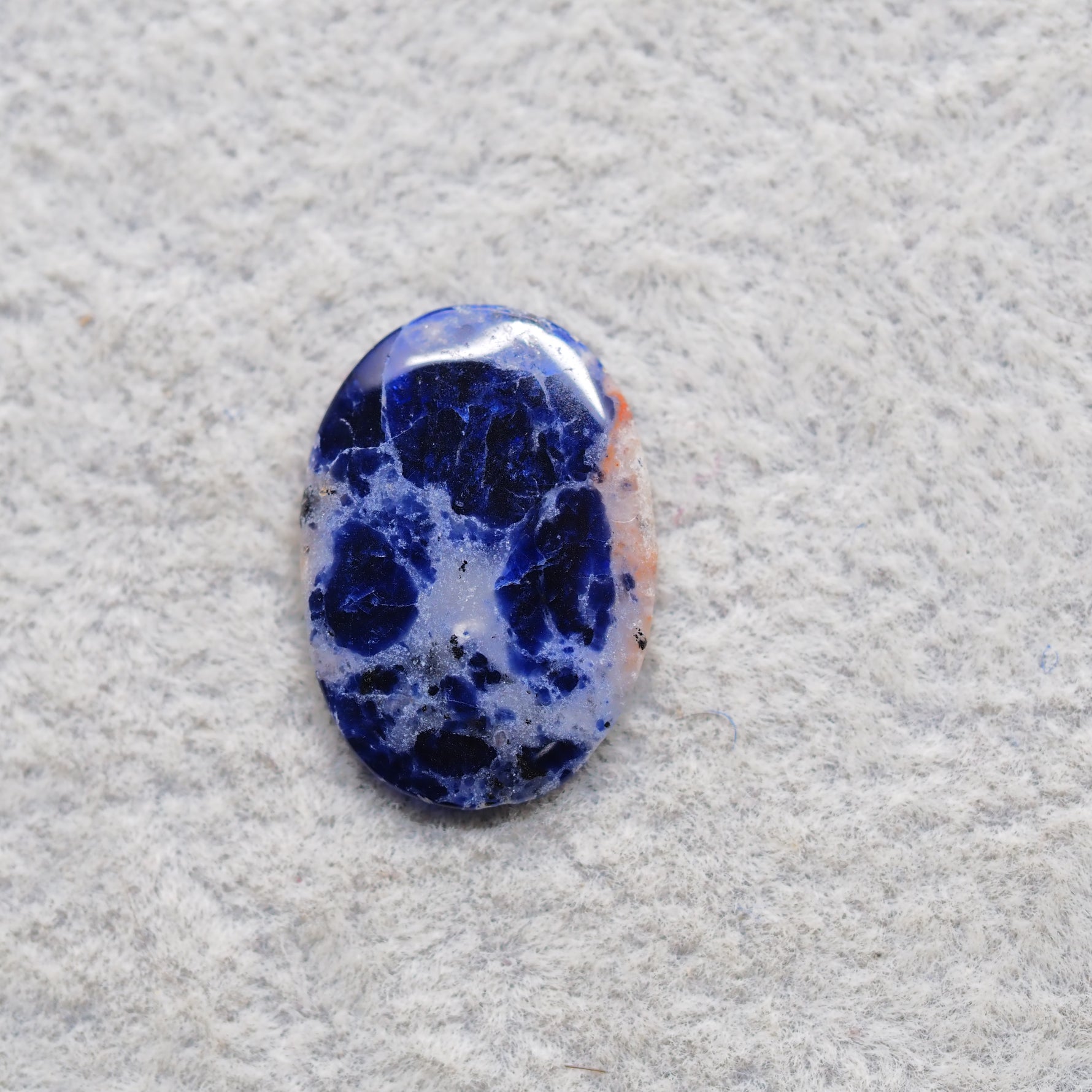 Natural Sodalite Oval Cabochon 20x14mm 4.5ct - Royal Blue with White Calcite Veining - Pedra Gems