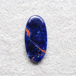 Natural Sodalite Marquise (Navette) Cabochon 26x12mm 8ct - Royal Blue with White Calcite Veining - Pedra Gems