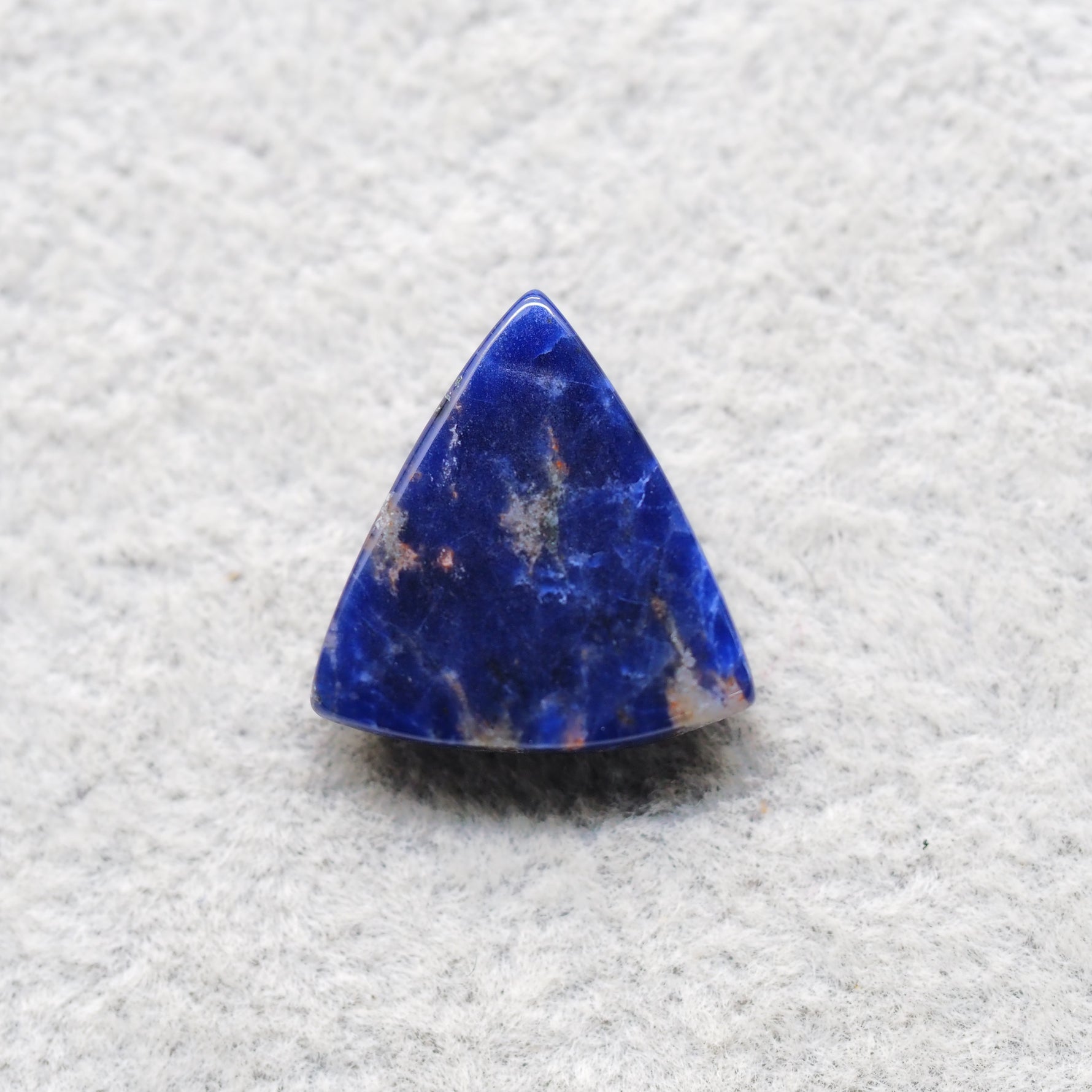 Natural Sodalite Trillion Cabochon 17x17mm 7.5ct - Royal Blue with White Calcite Veining - Pedra Gems