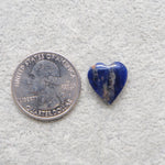 Natural Sodalite Heart Cabochon 15x14mm 6ct - Royal Blue with White Calcite Veining - Pedra Gems