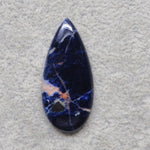 Natural Sodalite Pear Cabochon 39x18mm 23ct - Royal Blue with White Calcite Veining - Pedra Gems
