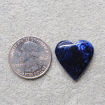 Natural Sodalite Heart Cabochon 23x22mm 14ct - Royal Blue with White Calcite Veining - Pedra Gems