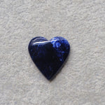 Natural Sodalite Heart Cabochon 23x22mm 14ct - Royal Blue with White Calcite Veining - Pedra Gems