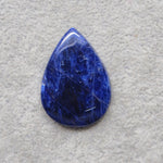 Natural Sodalite Pear Cabochon 36x26mm 32ct - Royal Blue with White Calcite Veining - Pedra Gems