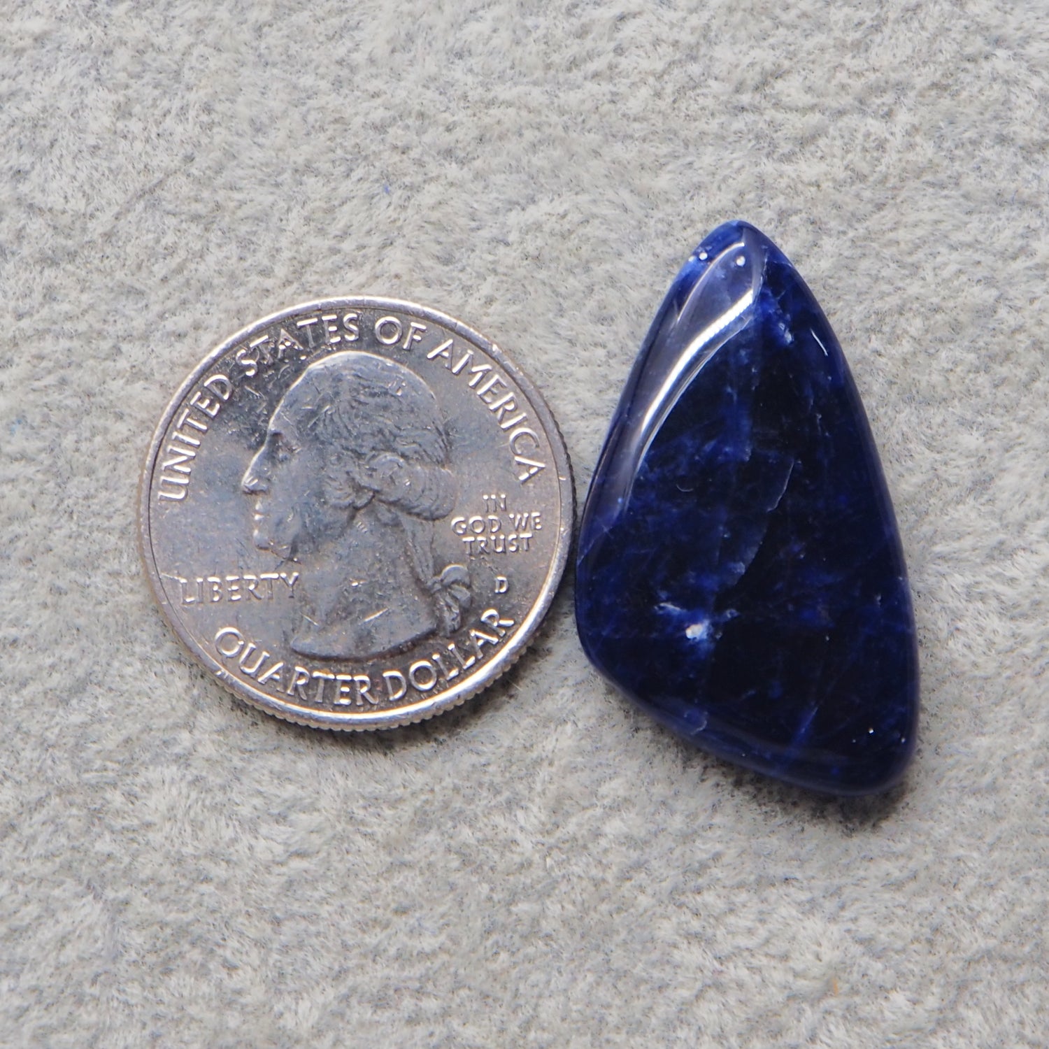 Natural Sodalite Freeform Cabochon 33x18mm 19.5ct - Royal Blue with White Calcite Veining - Pedra Gems