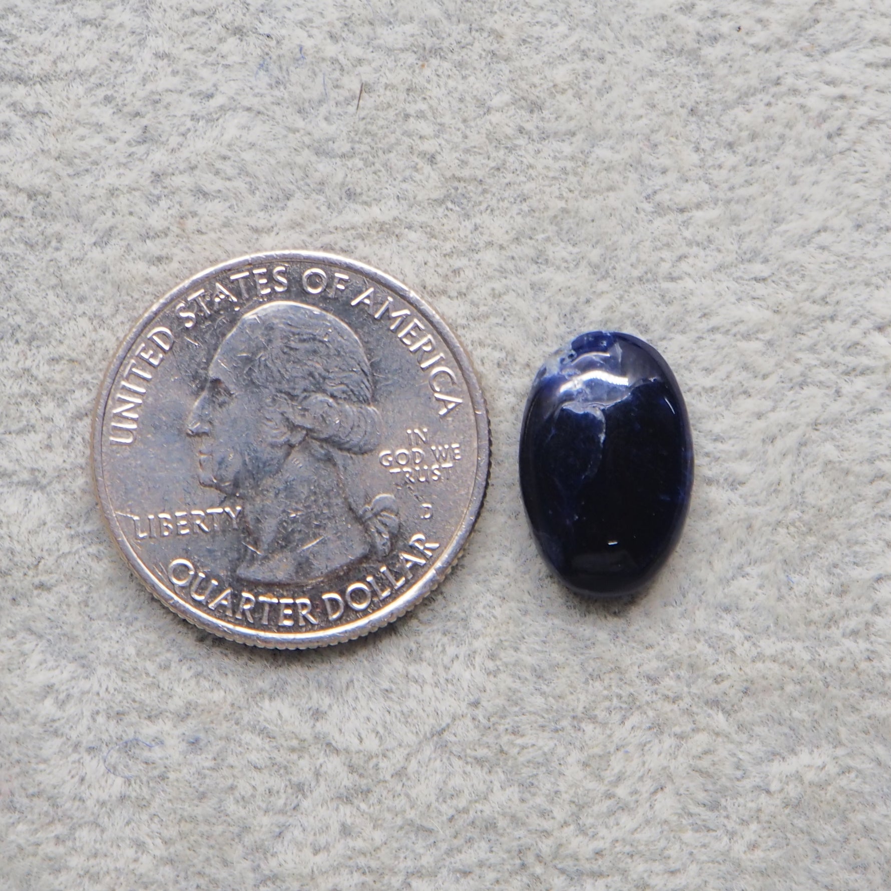 Natural Sodalite Oval Cabochon 16x11mm 5ct - Royal Blue with White Calcite Veining - Pedra Gems