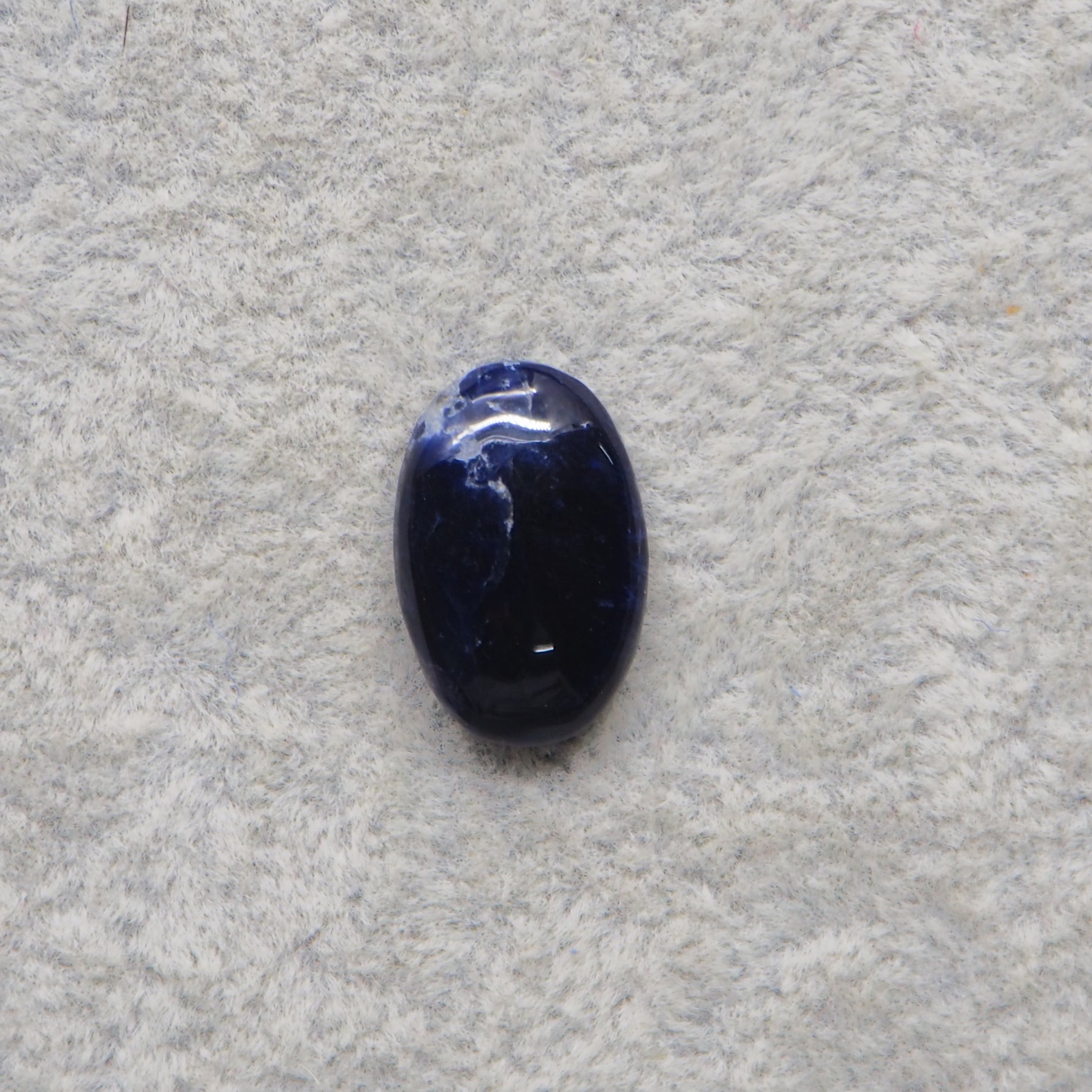 Natural Sodalite Oval Cabochon 16x11mm 5ct - Royal Blue with White Calcite Veining - Pedra Gems