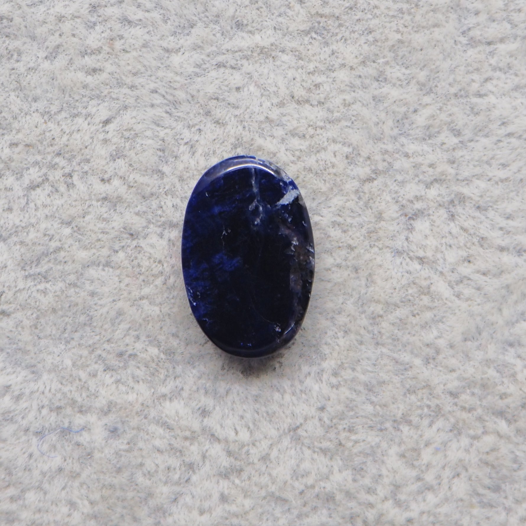 Natural Sodalite Oval Cabochon 16x11mm 5ct - Royal Blue with White Calcite Veining - Pedra Gems