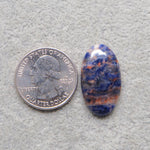Natural Sodalite Oval Cabochon 27x15mm 16ct - Royal Blue with White Calcite Veining - Pedra Gems