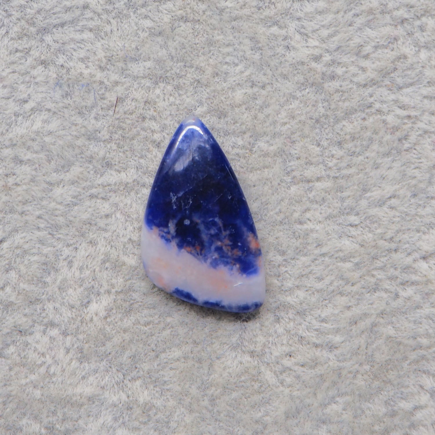 Natural Sodalite Freeform Cabochon 20x12mm 5ct - Royal Blue with White Calcite Veining - Pedra Gems