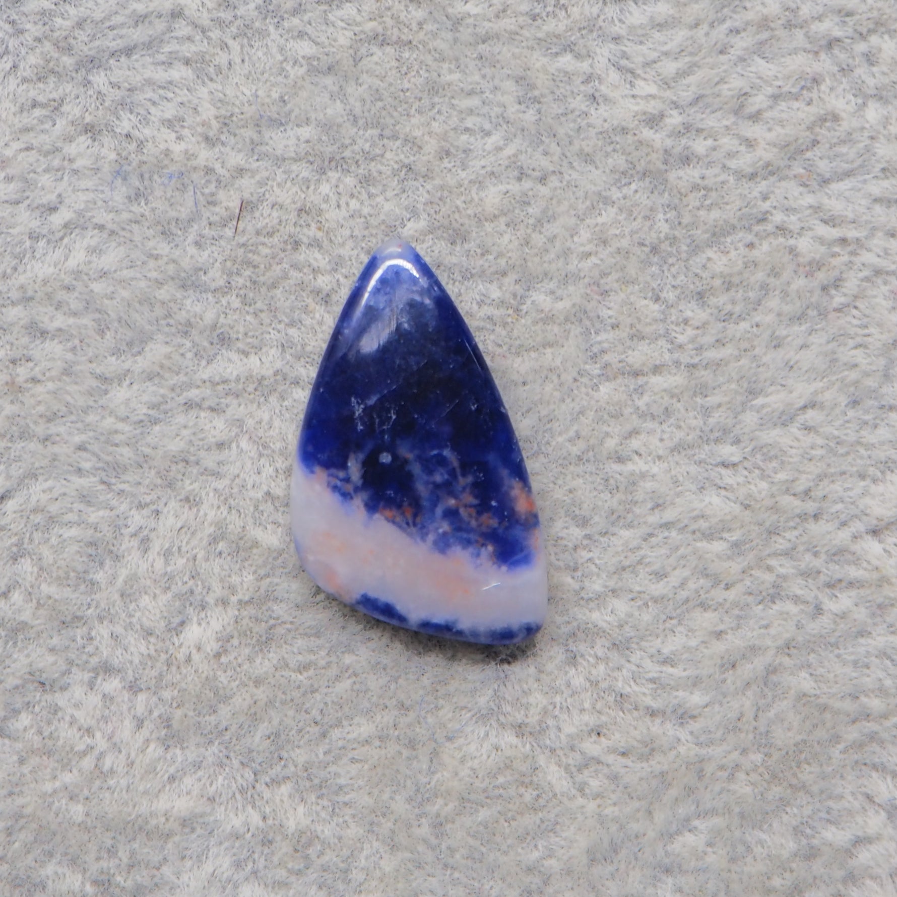 Natural Sodalite Freeform Cabochon 20x12mm 5ct - Royal Blue with White Calcite Veining - Pedra Gems