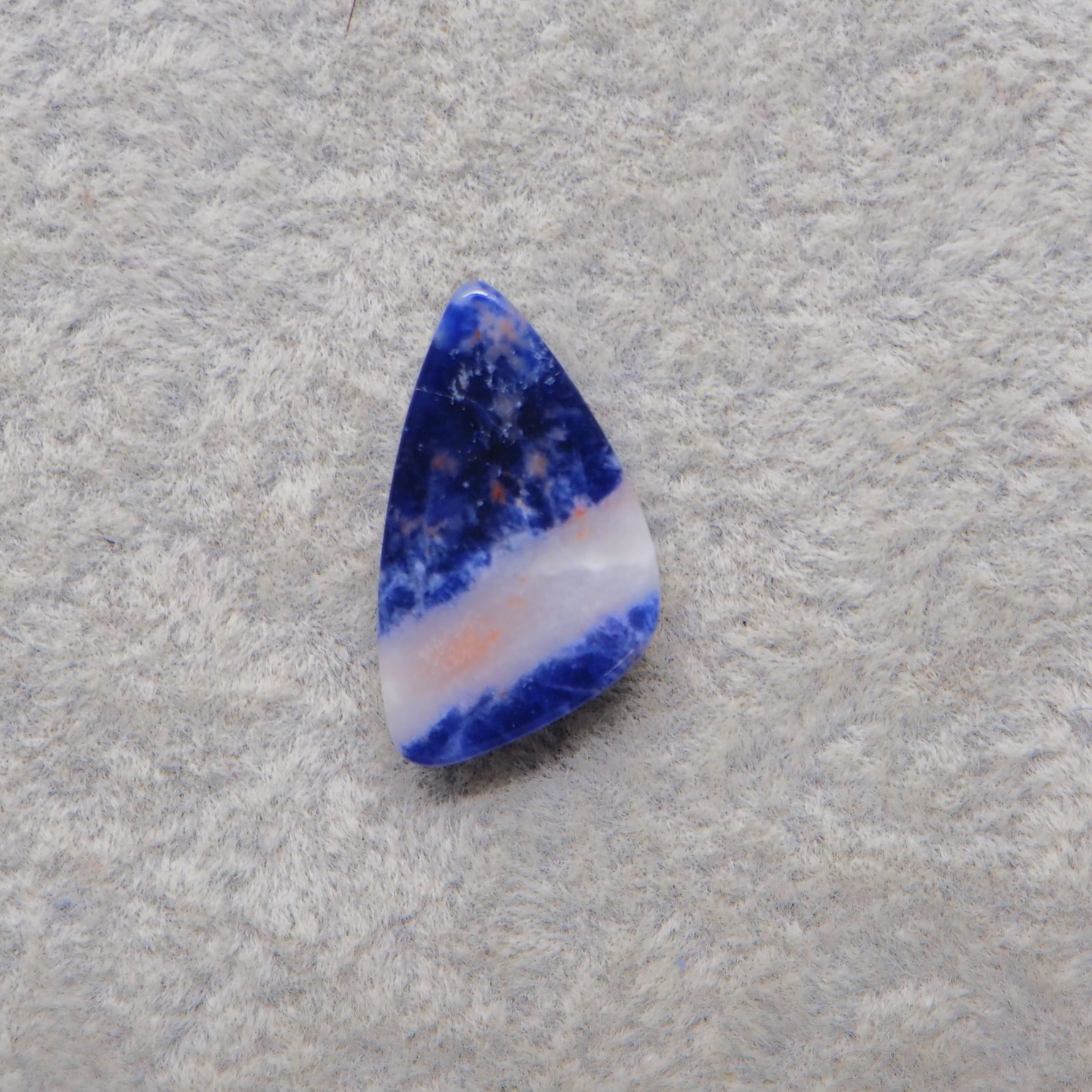 Natural Sodalite Freeform Cabochon 20x12mm 5ct - Royal Blue with White Calcite Veining - Pedra Gems