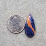 Natural Sodalite Pear Cabochon 31x14mm 14ct - Royal Blue with White Calcite Veining - Pedra Gems