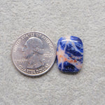 Natural Sodalite Cushion Cabochon 19x14mm 9ct - Royal Blue with White Calcite Veining - Pedra Gems