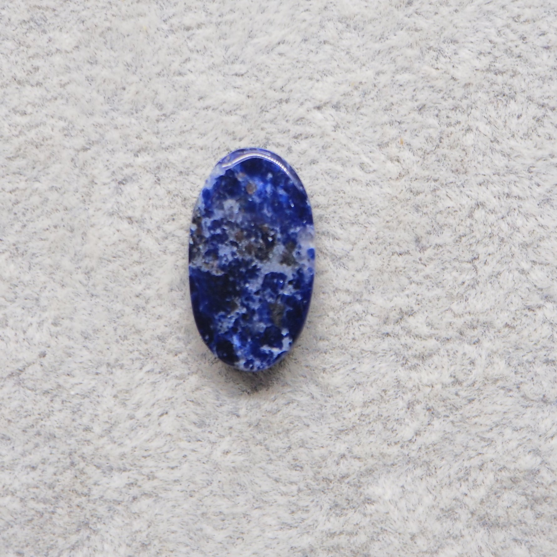 Natural Sodalite Oval Cabochon 20x12mm 7ct - Royal Blue with White Calcite Veining - Pedra Gems