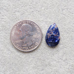 Natural Sodalite Pear Cabochon 18x11mm 4.5ct - Royal Blue with White Calcite Veining - Pedra Gems