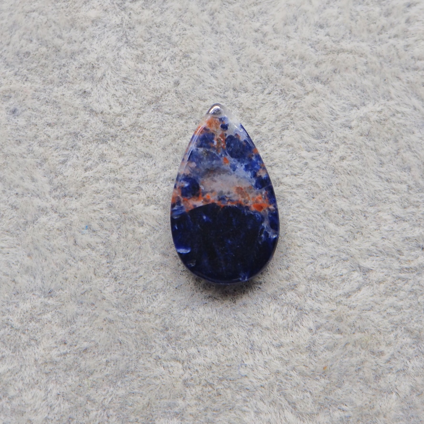 Natural Sodalite Pear Cabochon 18x11mm 4.5ct - Royal Blue with White Calcite Veining - Pedra Gems