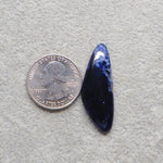 Natural Sodalite Freeform Cabochon 39x14mm 16.5ct - Royal Blue with White Calcite Veining - Pedra Gems