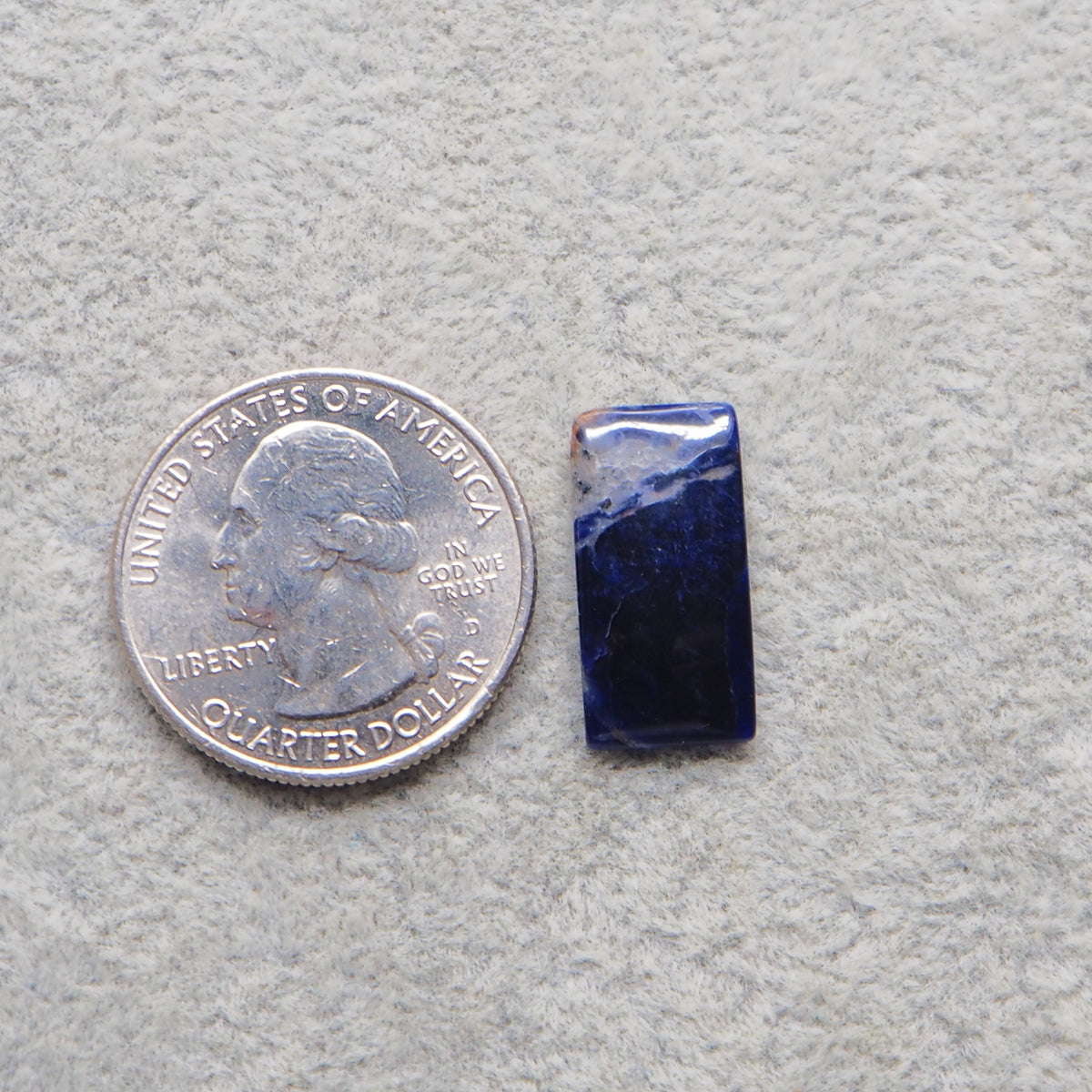 Natural Sodalite Cushion Cabochon 20x10mm 4ct - Royal Blue with White Calcite Veining - Pedra Gems