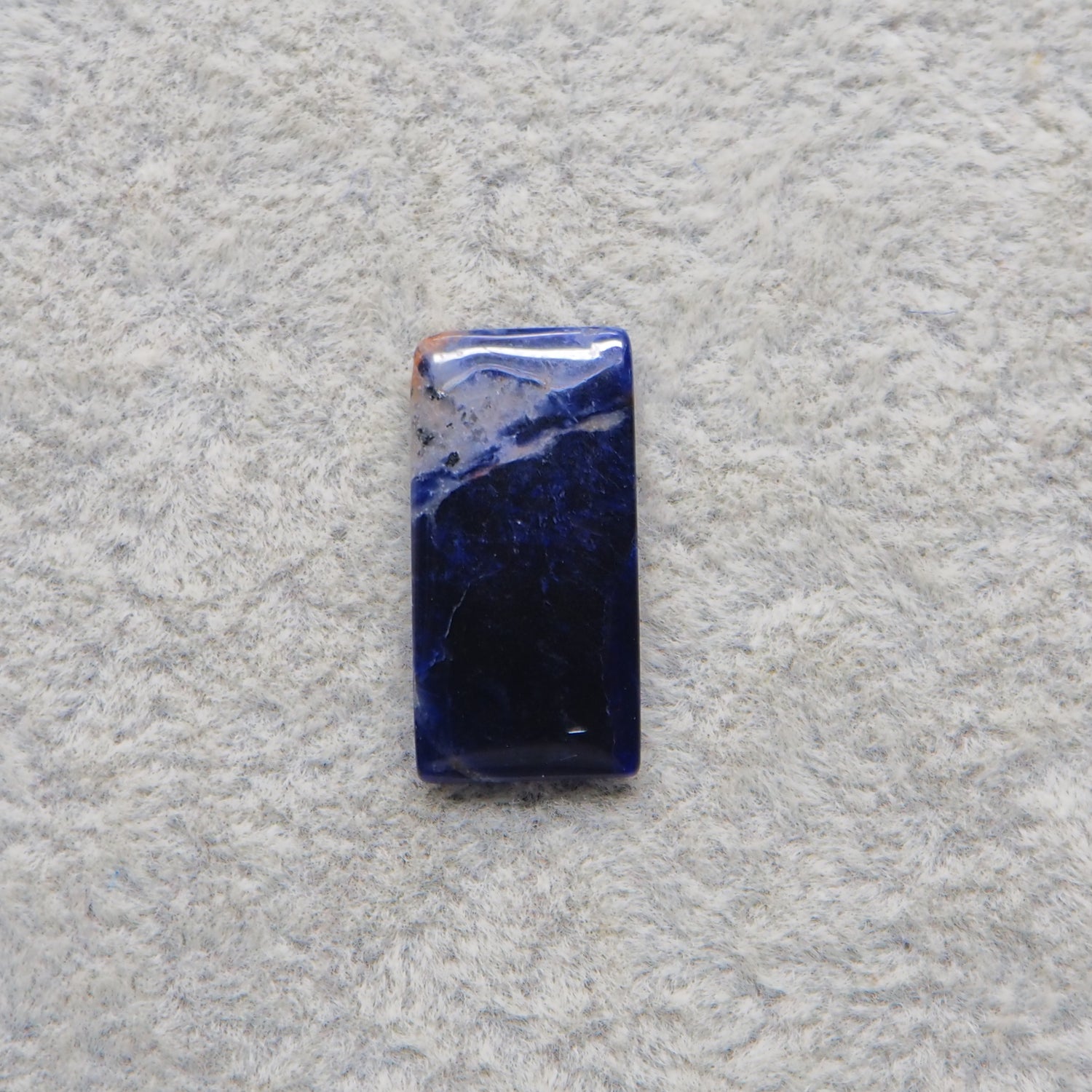 Natural Sodalite Cushion Cabochon 20x10mm 4ct - Royal Blue with White Calcite Veining - Pedra Gems