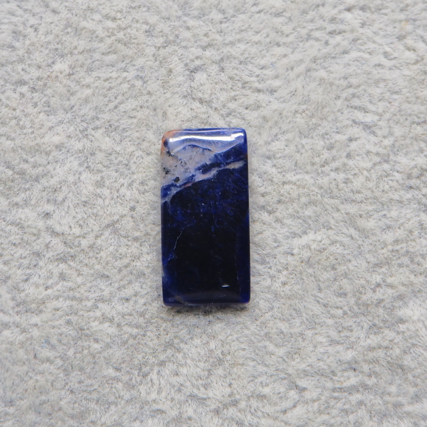 Natural Sodalite Cushion Cabochon 20x10mm 4ct - Royal Blue with White Calcite Veining - Pedra Gems